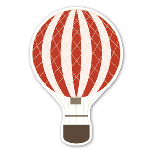 Red hot air ballon stickers