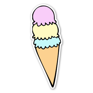 Delicious sticker of ice cream