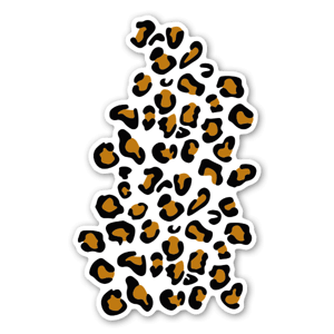 Cheetah Print Sticker, make it custom by adding a name or background color