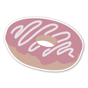 A cute sticker with this nomnom donut 