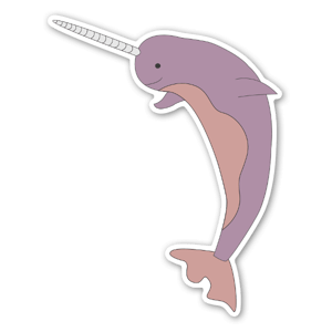 A sticker of narwhal or a uni-whale how knows? Does it matte? Save the whales and creatures!