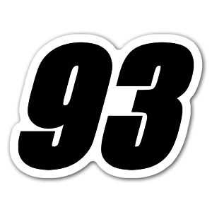 A sticker with the number 93