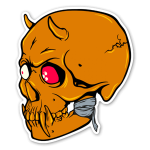 Hannya skull sticker