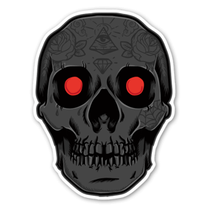 Tattoed deamon skull sticker