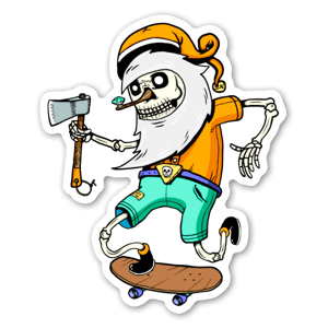 Bad santa skating sticker