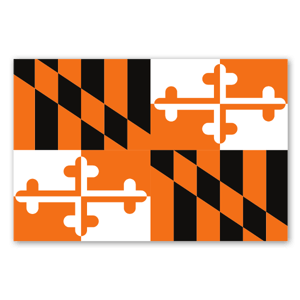 Maryland flag made with the Baltimore Orioles colors.