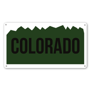 Mountains for Colorado plate sticker.