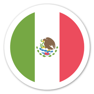 Circular Mexico flag sticker by EmojiOne