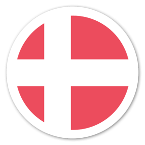 Round Denmark flag sticker by EmojiOne