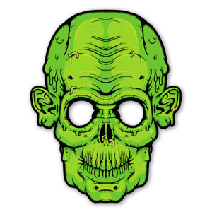 Zombie Sticker with cutouts for the eyes to make them glow when put over the logo of your laptop.