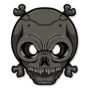 Skull with cutouts for the eyes to make them glow when put over the logo of your laptop. - Sticker