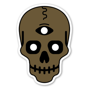 Simple skull with three eyes