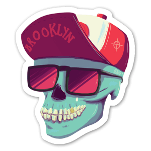 Brooklyn skull sticker