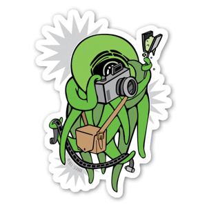 Green Photography Squid Sticker is here!

Fade-resistant, all weather glossy- coated vinyl sticker makes for a long lasting and colorful addition to your slap collection. 

Add a little photo fun to your basket to round out your order today! Happy Sticking! 
By @bozschurr