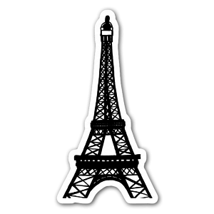 Eiffel tower. Sticker by Elina Dahl Design.