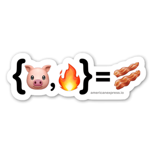 Destructuring Bacon is a JavaScript pun that shows what would happen if you could destructure (a JS term) Bacon into its elements. In this case Fire and a Pig.