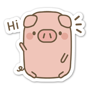 A cute pig waving hi.