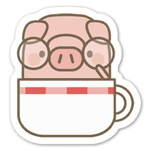 A smart looking teacup pig with glasses. 