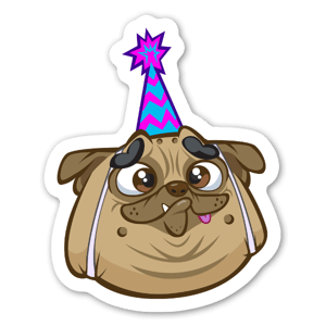 Have a derpy birthday with this adorable pug...