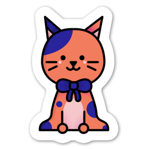 Cute cat with a ribbon