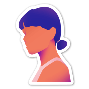 Faceless lady sticker