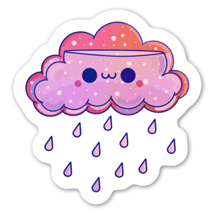 Cute cloud raining