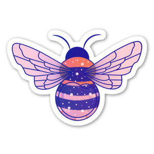 Cute bee filled with bubbles - sticker.