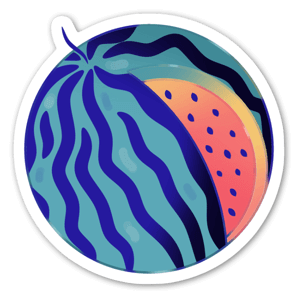 A watermelon in beautiful colors - stickers