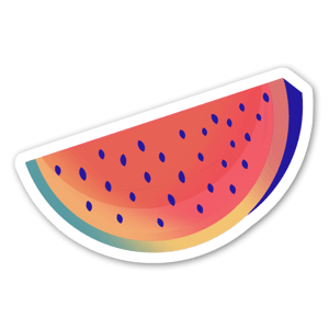 Cute watermelon slice - stickers