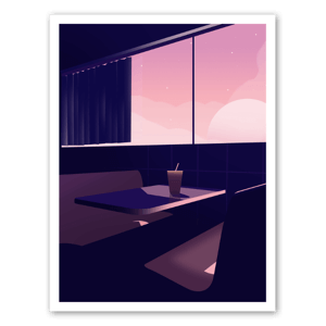 Light shines into the empty cafe