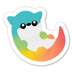 Cute rainbow otter