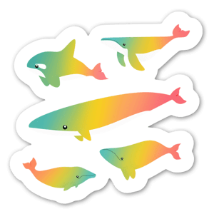 A family of whales - stickers