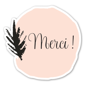 Merci ! French style, feminine, Hand Drawn, Boho Sticker. Perfect for Parties, or for sticking on Thank You Gifts, Envelopes Products, Promotional Goodies... 