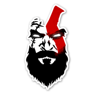 Custom design of the bearded god of war