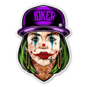 My custom design of Joker as a girl fully tattooed