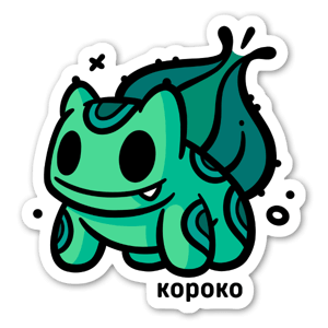 the green Bulbizarre from Pokémon sticker