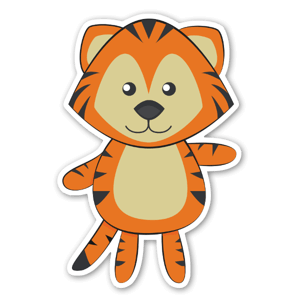 Tiger says Hi sticker