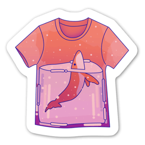 Whale that lives in the t-shirt - stickers