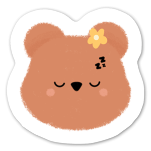 Cute bear sleeping - stickers