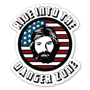 Ride into the Danger Zone, the perfect sticker for your bike helmet