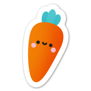 This is a Orange carrot sticker.