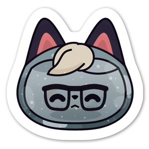 Serious cat that wears glasses - StickerApp