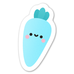 Light blue carrot sticker.