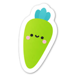 Green smiling carrot sticker