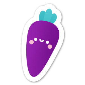 A purple carrot custom sticker.