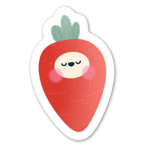 Blushing happy carrot sticker