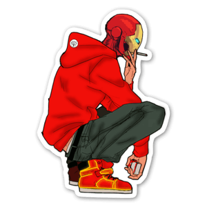 custom design of iron man with a hoodie