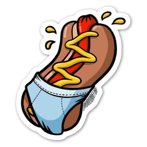 Who wouldn't want to sink their teeth into this tasty and hot sausage with bread? Do you daydream about food - now is your chance to do more than just dream. You can look at your sticker whenever you want. Maybe put the sticker on the fridge?