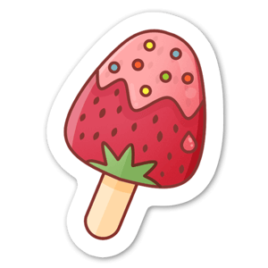 Cute strawberry popsicle