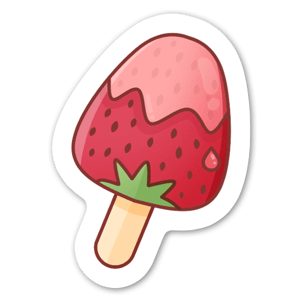 Cute strawberry popsicle